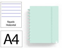 Cuaderno ingeniox foam a4 80h rayado horizontal menta pastel
