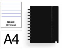 Cuaderno ingeniox foam a4 80h rayado horizontal negro