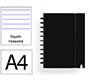Cuaderno ingeniox foam a4 80h rayado horizontal negro