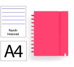 Cuaderno ingeniox foam a4 80h rayado horizontal rojo