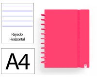 Cuaderno ingeniox foam a4 80h rayado horizontal rojo