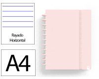 Cuaderno ingeniox foam a4 80h rayado horizontal rosa pastel