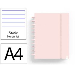Cuaderno ingeniox foam a4 80h rayado horizontal rosa pastel