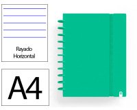 Cuaderno ingeniox foam a4 80h rayado horizontal verde