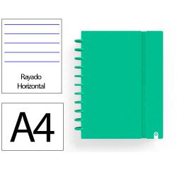 Cuaderno ingeniox foam a4 80h rayado horizontal verde