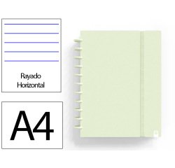 Cuaderno ingeniox foam a4 80h rayado horizontal verde pastel