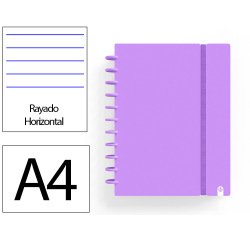 Cuaderno ingeniox foam a4 80h rayado horizontal violeta