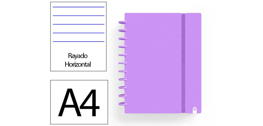 Cuaderno ingeniox foam a4 80h rayado horizontal violeta