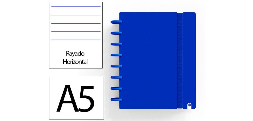 Cuaderno ingeniox foam a5 80h rayado horizontal azul oscuro