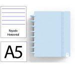 Cuaderno ingeniox foam a5 80h rayado horizontal azul pastel