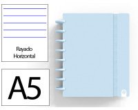 Cuaderno ingeniox foam a5 80h rayado horizontal azul pastel