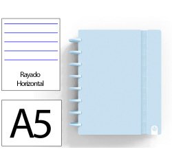 Cuaderno ingeniox foam a5 80h rayado horizontal azul pastel