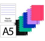 Cuaderno ingeniox foam a5 80h rayado horizontal colores intense surtidos