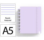 Cuaderno ingeniox foam a5 80h rayado horizontal malva pastel