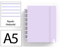 Cuaderno ingeniox foam a5 80h rayado horizontal malva pastel