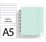 Cuaderno ingeniox foam a5 80h rayado horizontal menta pastel