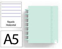 Cuaderno ingeniox foam a5 80h rayado horizontal menta pastel