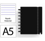 Cuaderno ingeniox foam a5 80h rayado horizontal negro