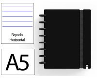 Cuaderno ingeniox foam a5 80h rayado horizontal negro