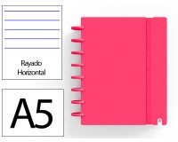 Cuaderno ingeniox foam a5 80h rayado horizontal rojo