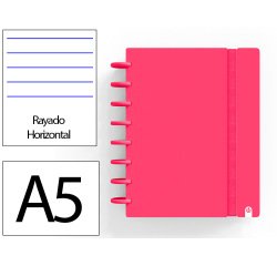 Cuaderno ingeniox foam a5 80h rayado horizontal rojo
