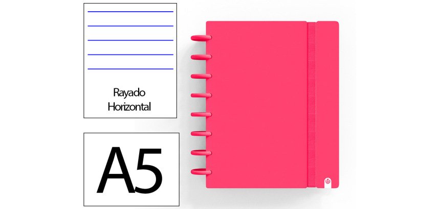 Cuaderno ingeniox foam a5 80h rayado horizontal rojo