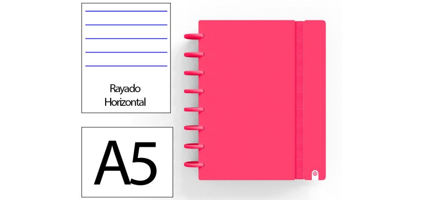 Cuaderno ingeniox foam a5 80h rayado horizontal rojo