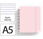 Cuaderno ingeniox foam a5 80h rayado horizontal rosa pastel