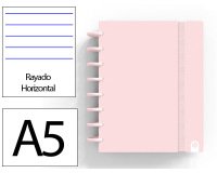 Cuaderno ingeniox foam a5 80h rayado horizontal rosa pastel