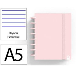 Cuaderno ingeniox foam a5 80h rayado horizontal rosa pastel
