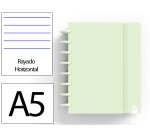 Cuaderno ingeniox foam a5 80h rayado horizontal verde pastel