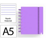 Cuaderno ingeniox foam a5 80h rayado horizontal violeta