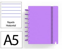 Cuaderno ingeniox foam a5 80h rayado horizontal violeta