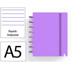 Cuaderno ingeniox foam a5 80h rayado horizontal violeta