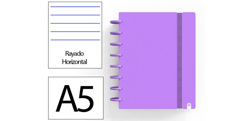Cuaderno ingeniox foam a5 80h rayado horizontal violeta