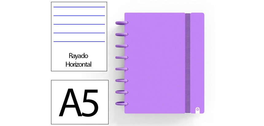 Cuaderno ingeniox foam a5 80h rayado horizontal violeta
