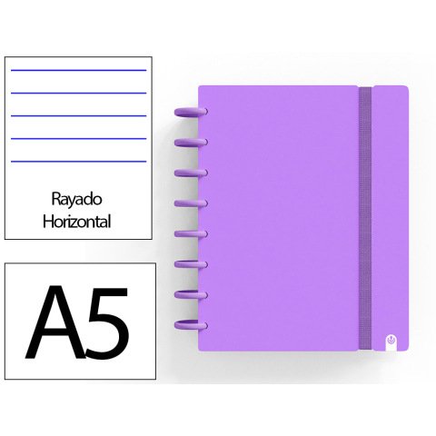 Cuaderno ingeniox foam a5 80h rayado horizontal violeta