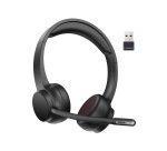 Auricular q-connect inalambrico diadema con microfono flexible y boton de bluetooth usb color negro