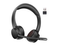 Auricular q-connect inalambrico diadema con microfono flexible y boton de bluetooth usb color negro