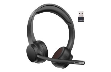 Auricular q-connect inalambrico diadema con microfono flexible y boton de bluetooth usb color negro