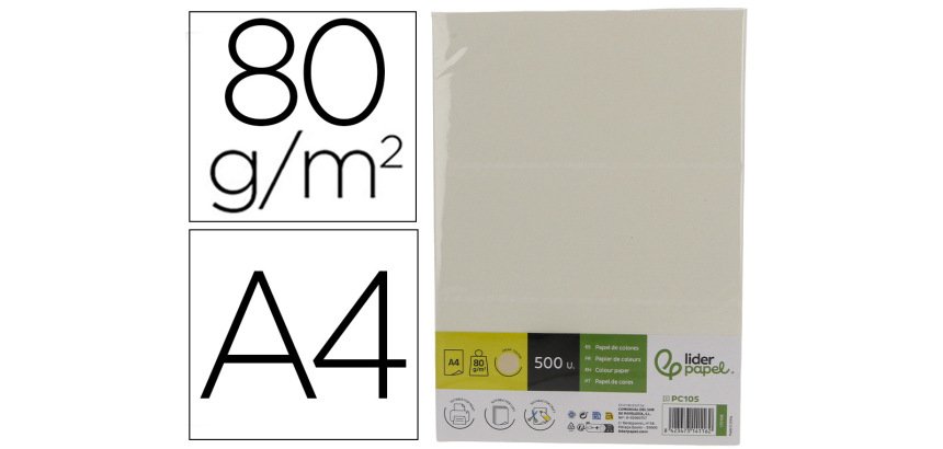 Papel color liderpapel din a4 80 gr amarillo neon paquete de 500 hojas
