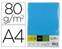 Papel color liderpapel din a4 80 g azul intenso paquete de 500 hojas