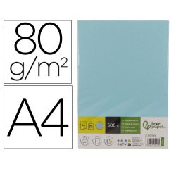 Papel color liderpapel din a4 80 gr celeste paquete de 500 hojas