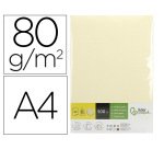 Papel color liderpapel din a4 80 gr crema paquete de 500 hojas