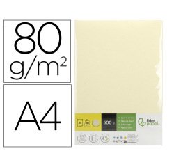 Papel color liderpapel din a4 80 gr crema paquete de 500 hojas