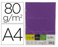 Papel color liderpapel din a4 80 g lila intenso paquete de 500 hojas