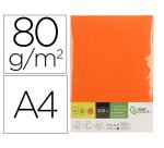 Papel color liderpapel din a4 80 gr naranja intenso paquete de 500 hojas