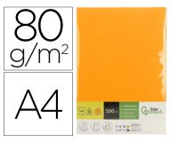 Papel color liderpapel din a4 80 g naranja neon paquete de 500 hojas