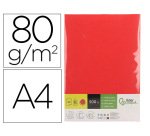 Papel color liderpapel din a4 80 gr rojo intenso paquete de 500 hojas