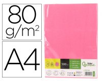 Papel color liderpapel din a4 80 g rosa neon paquete de 500 hojas